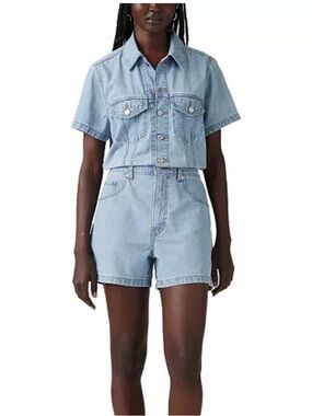 Levis type 3 Light Was Denim Romper NWT